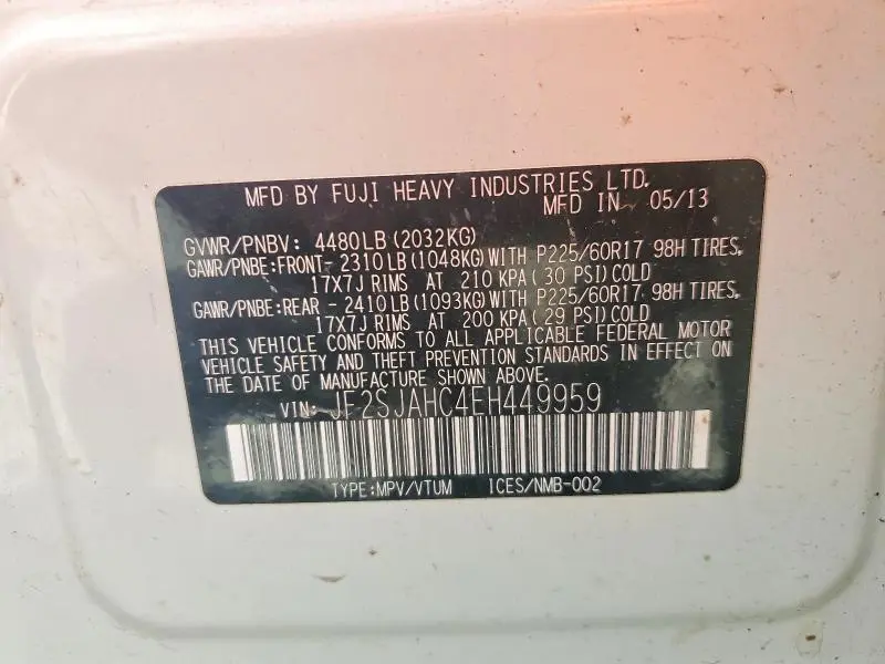 2014 SUBARU FORESTER 2.5I LIMITED  