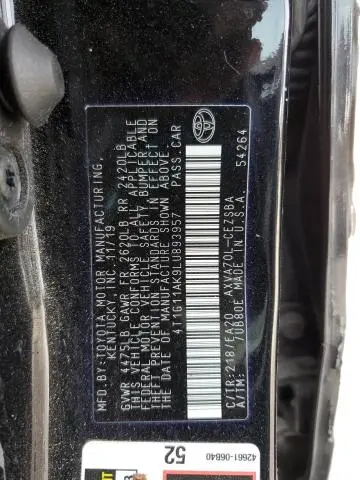 2020 TOYOTA CAMRY SE  