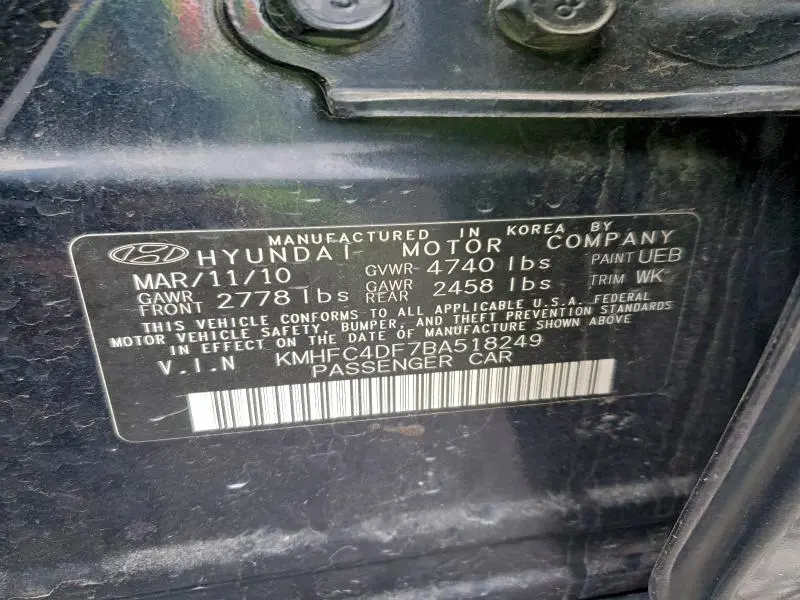 2011 HYUNDAI AZERA GLS  