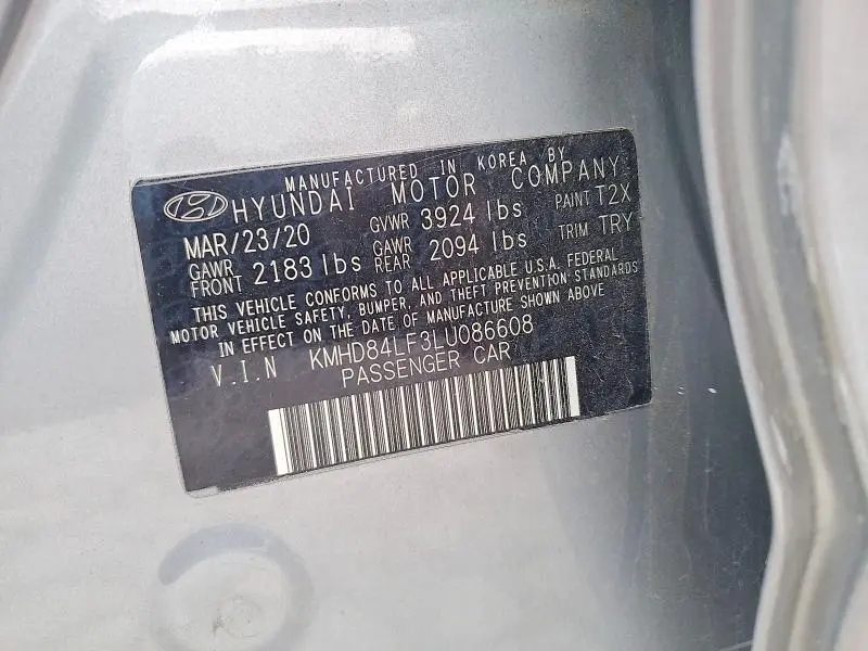 2020 HYUNDAI ELANTRA VALUE EDITION  