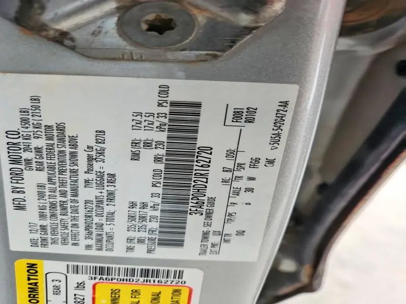 2018 FORD FUSION SE  