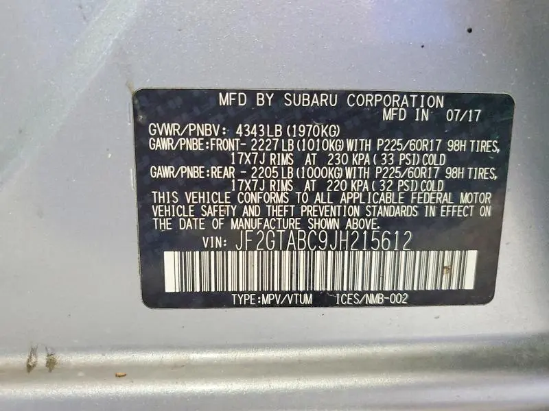2018 SUBARU CROSSTREK PREMIUM  