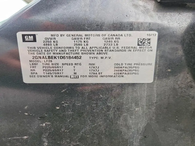 2013 CHEVROLET EQUINOX LS  