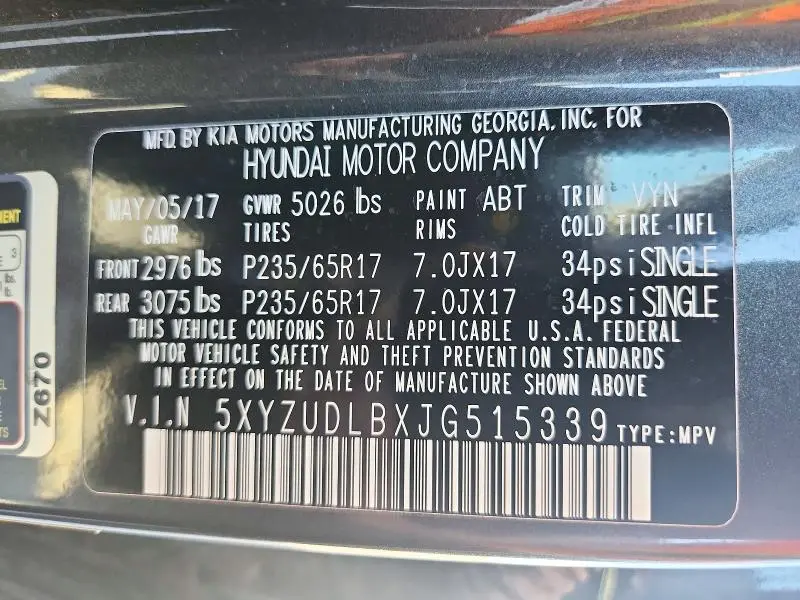 2018 HYUNDAI SANTA FE   