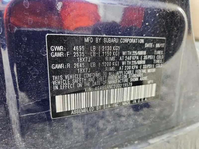 2018 SUBARU OUTBACK 2.5I LIMITED  
