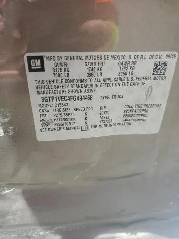 2015 GMC SIERRA C1500 SLT  