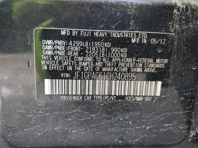 2012 SUBARU IMPREZA PREMIUM  