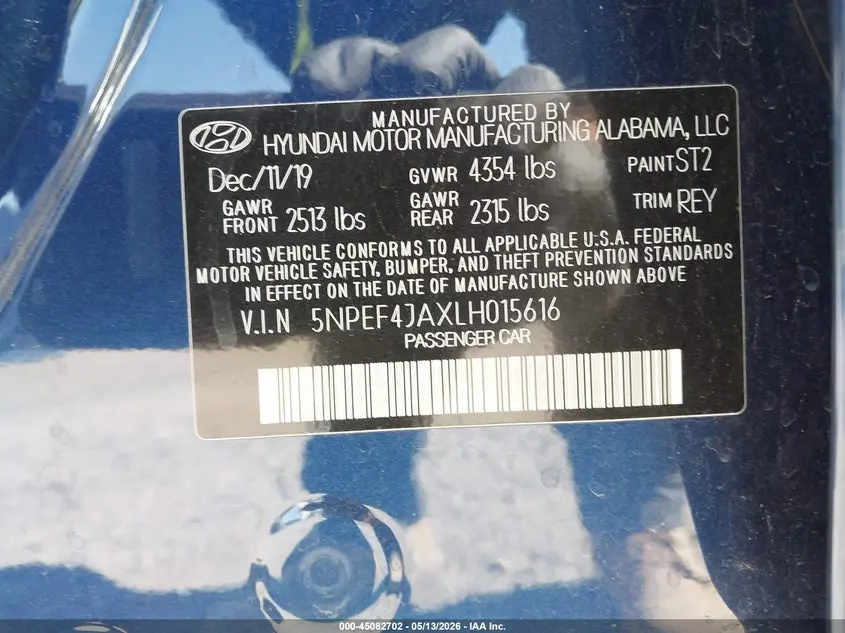 2020 HYUNDAI SONATA SEL