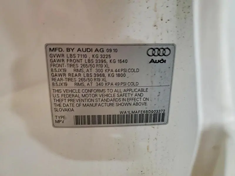 2011 AUDI Q7 PREMIUM PLUS  