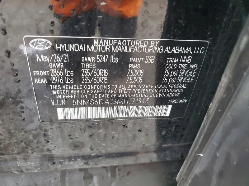 2021 HYUNDAI SANTA FE SEL  