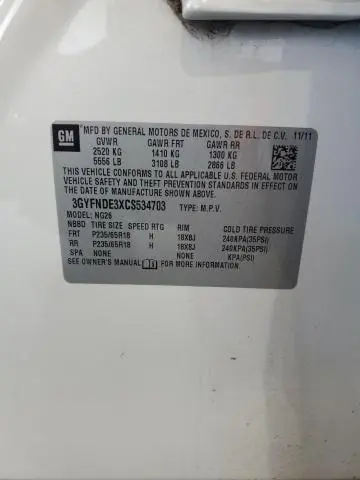 2012 CADILLAC SRX LUXURY COLLECTION  