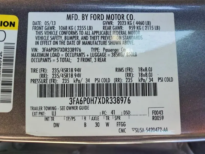 2013 FORD FUSION SE  