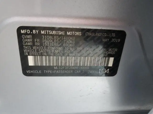 2019 MITSUBISHI MIRAGE G4 ES  
