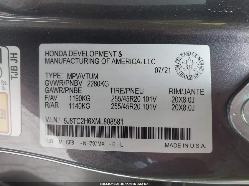 2021 ACURA RDX  