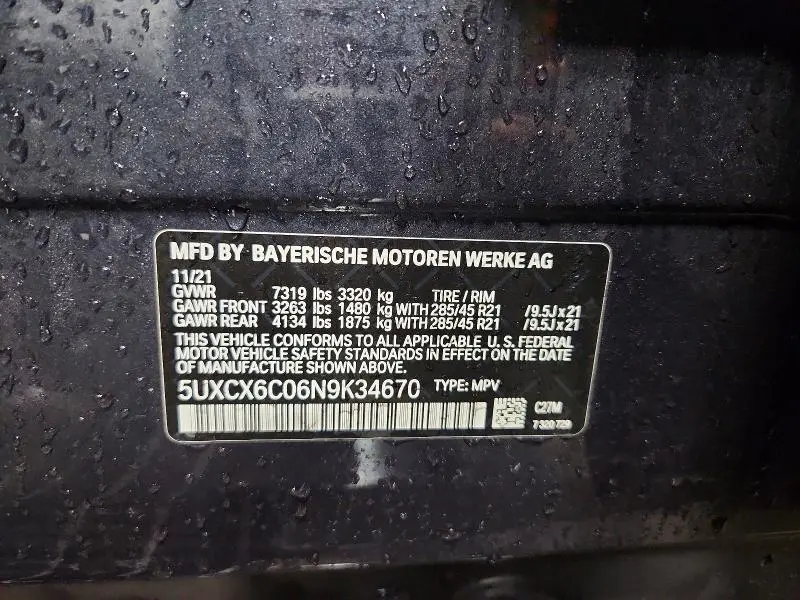 2022 BMW X7 M50I  