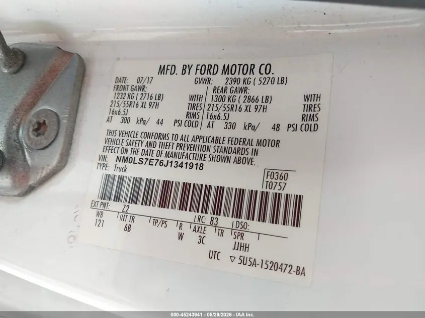 2018 FORD TRANSIT CONNECT XL