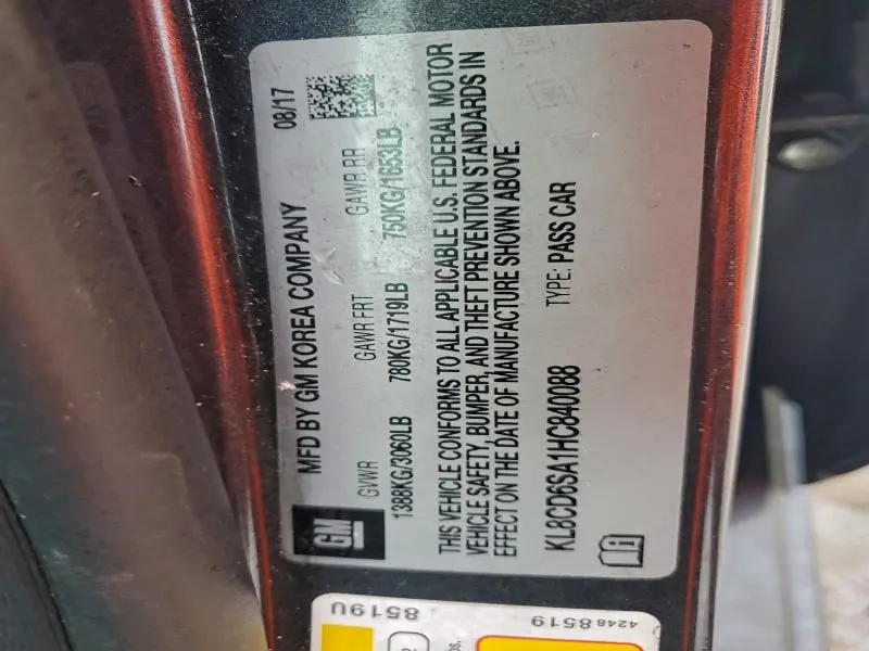 2017 CHEVROLET SPARK 1LT  