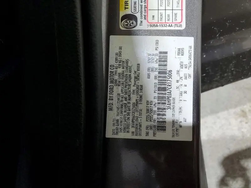 2012 FORD FUSION SEL  