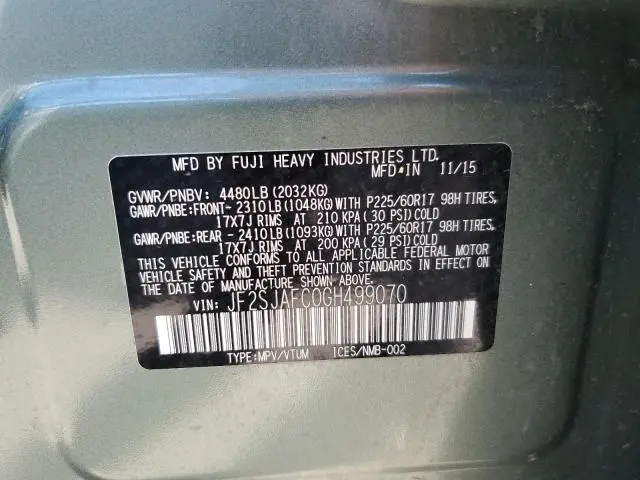 2016 SUBARU FORESTER 2.5I PREMIUM  