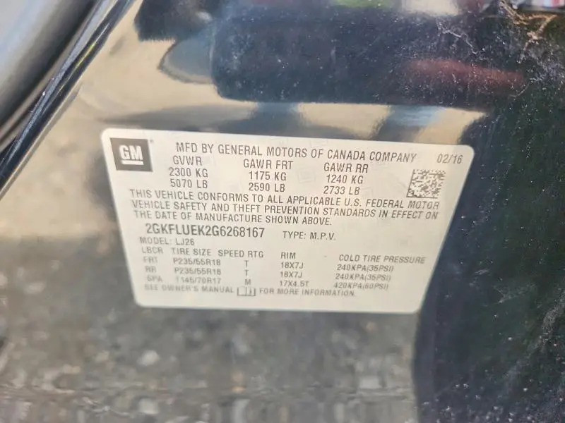 2016 GMC TERRAIN SLT  