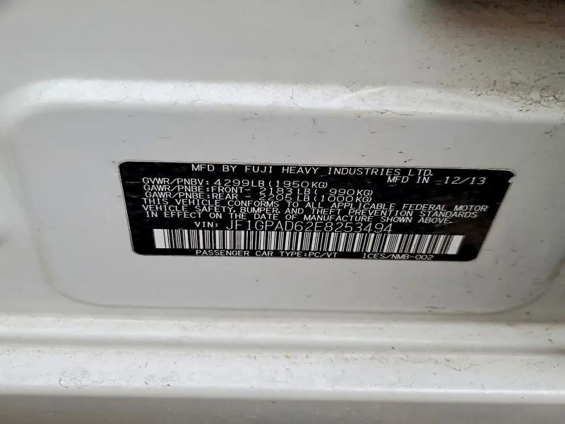 2014 SUBARU IMPREZA PREMIUM  