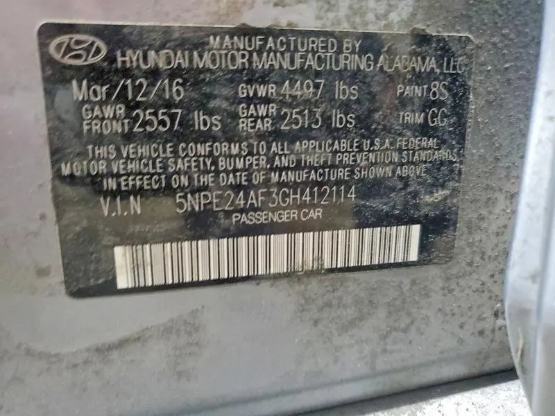 2016 HYUNDAI SONATA SE  