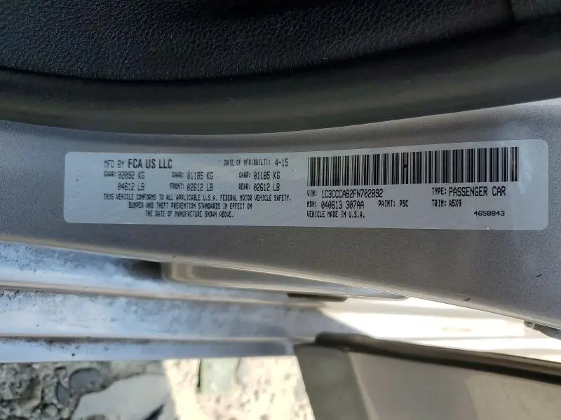 2015 CHRYSLER 200 LIMITED  