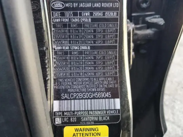 2016 LAND ROVER DISCOVERY SPORT SE  