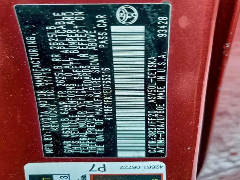 2014 TOYOTA CAMRY SE  