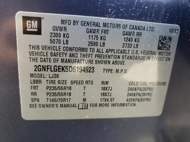 2013 CHEVROLET EQUINOX LTZ  
