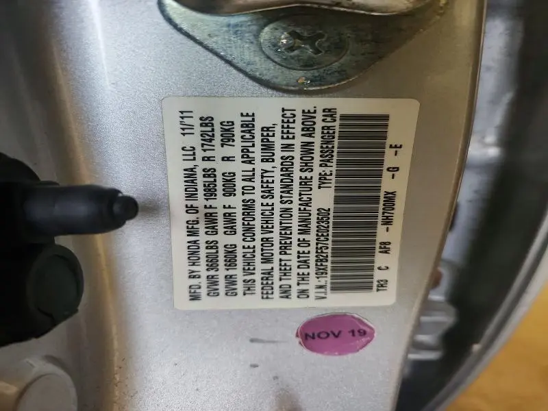 2012 HONDA CIVIC LX  