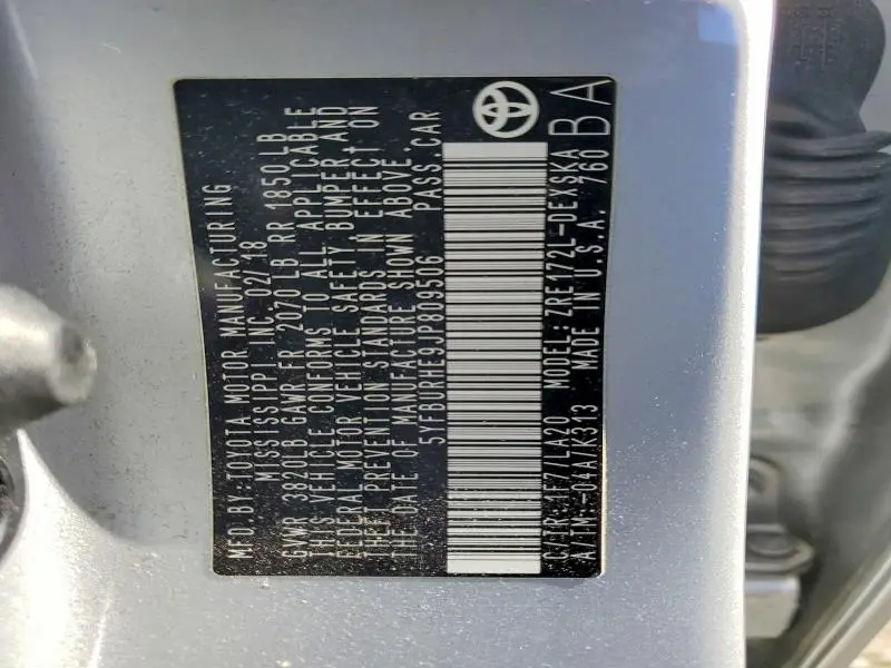 2018 TOYOTA COROLLA XSE  