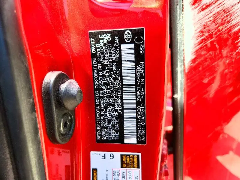 2017 TOYOTA PRIUS ONE  