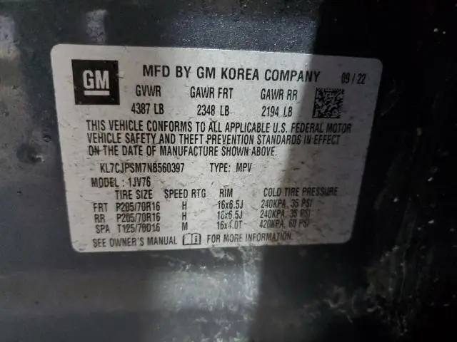 2022 CHEVROLET TRAX 1LT  