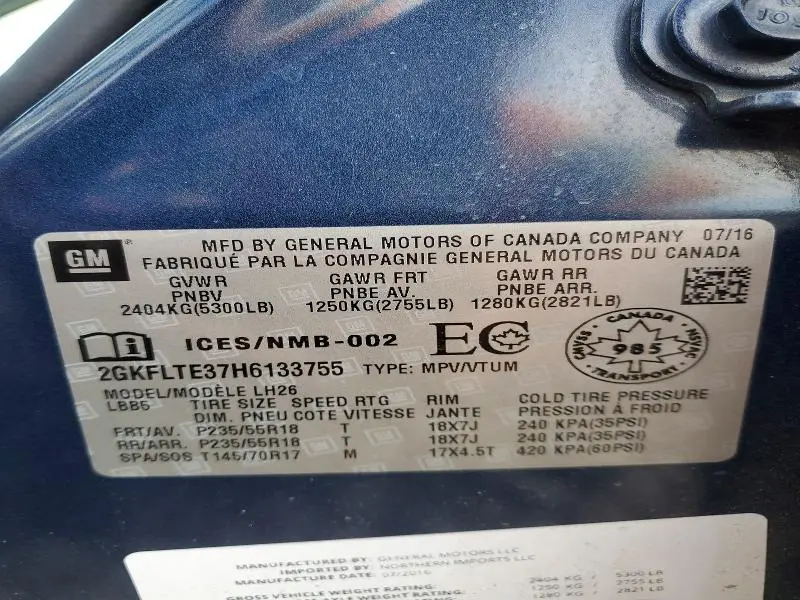 2017 GMC TERRAIN SLE  