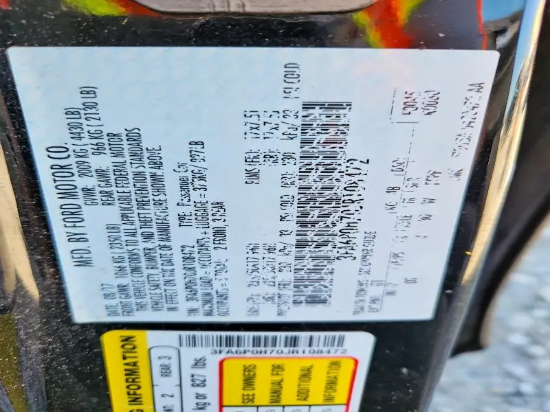 2018 FORD FUSION SE  