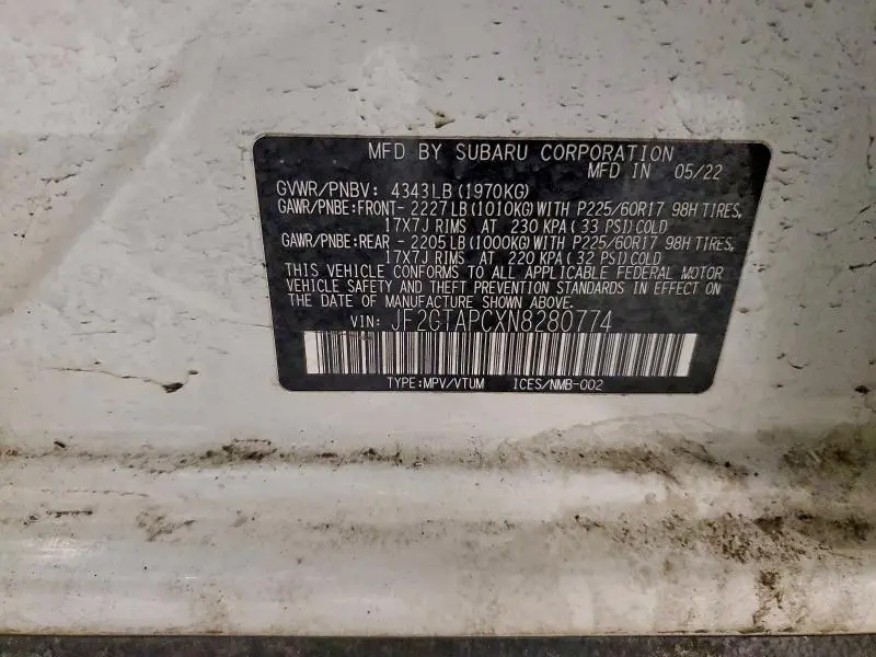 2022 SUBARU CROSSTREK PREMIUM  