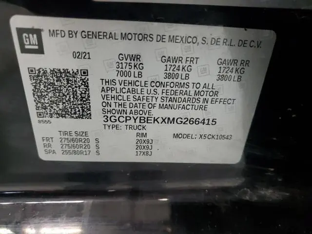 2021 CHEVROLET SILVERADO K1500 CUSTOM  