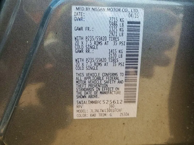 2015 INFINITI QX60 BASE  