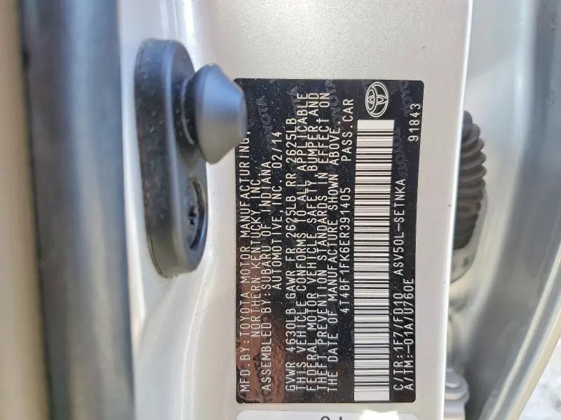 2014 TOYOTA CAMRY L  