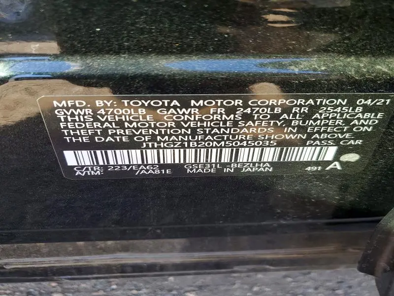 2021 LEXUS IS 350 F SPORT  