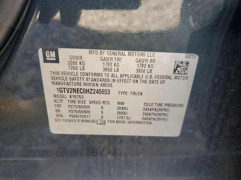 2017 GMC SIERRA K1500 SLT  