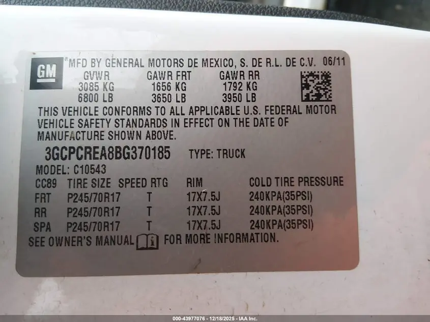 2011 CHEVROLET SILVERADO 1500 LS