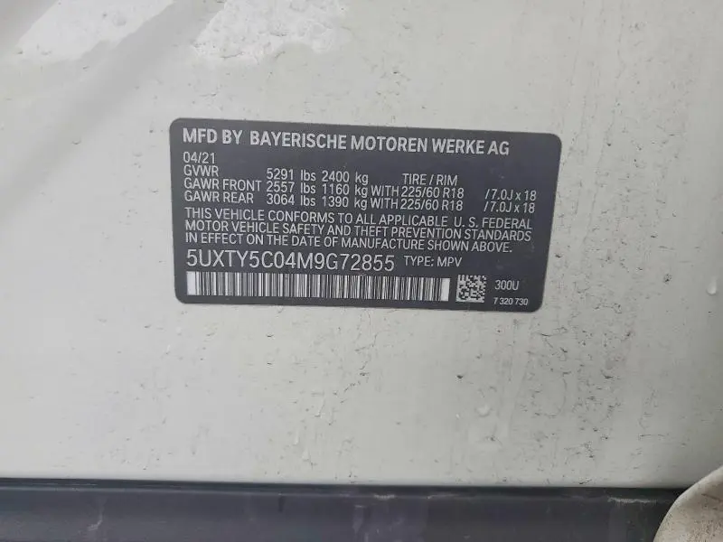 2021 BMW X3 XDRIVE30I  