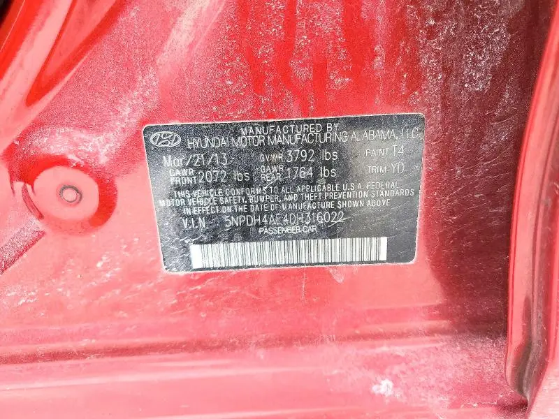 2013 HYUNDAI ELANTRA GLS  