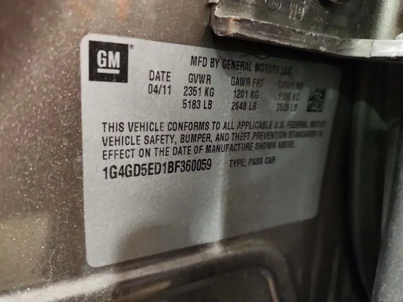 2011 BUICK LACROSSE CXL  