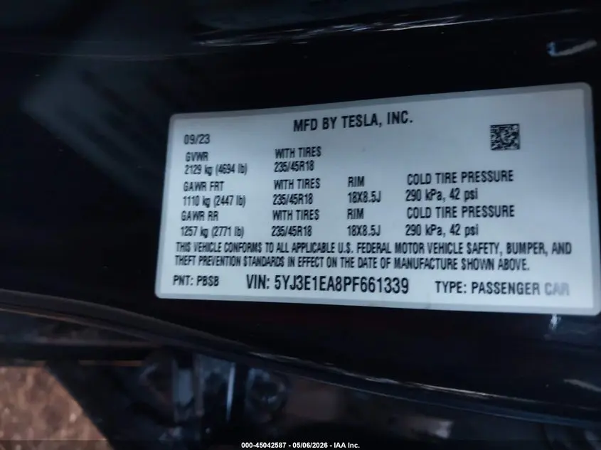 2023 TESLA MODEL 3 REAR-WHEEL DRIVE