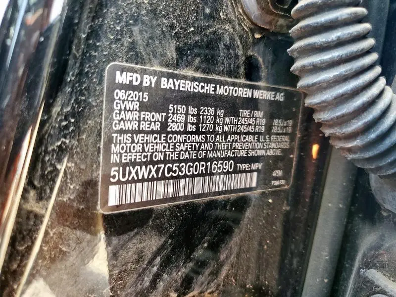 2016 BMW X3 XDRIVE35I  