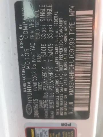 2015 HYUNDAI SANTA FE GLS  