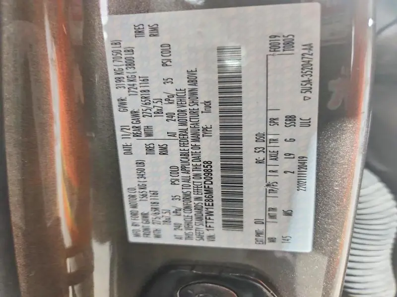 2021 FORD F150   
